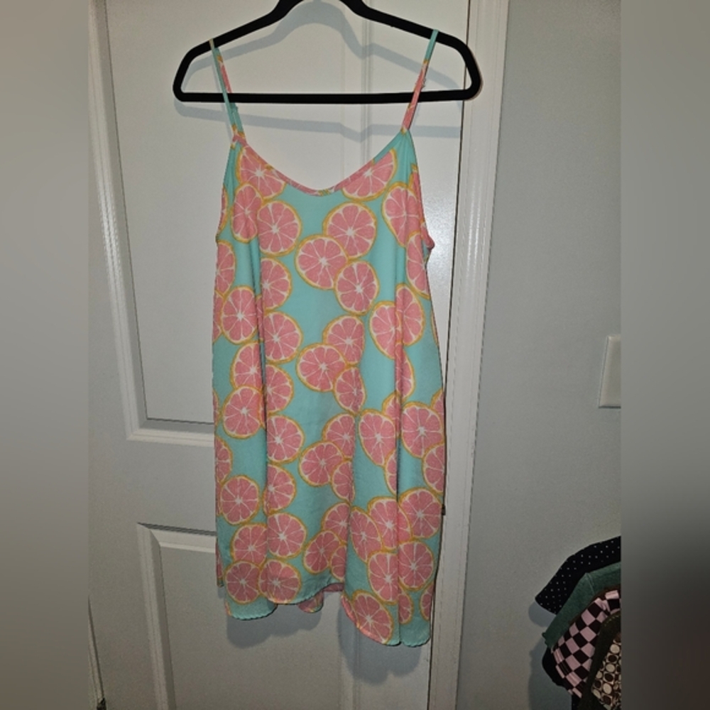 Womens Size M NWT Lauren James Lola Swing Dress Spaghetti Strap Main Squeeze
